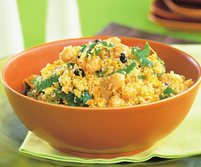 Couscous, carrot and chickpea salad