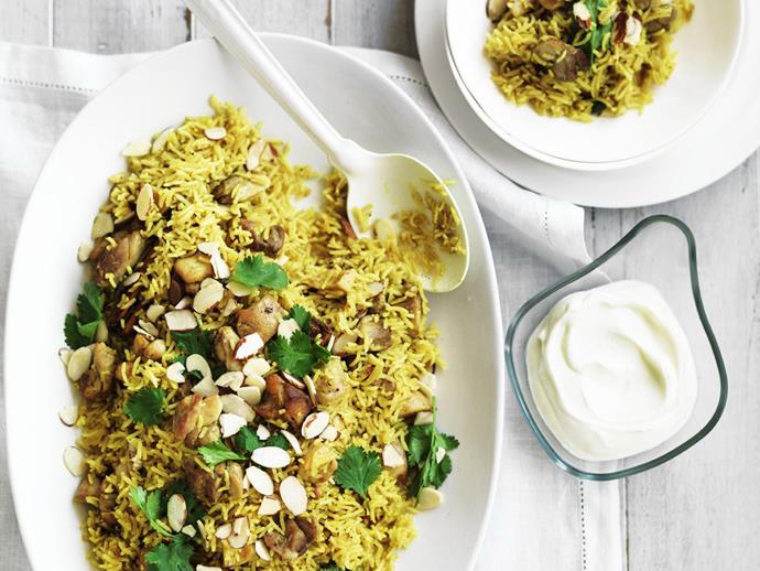 **[Indian chicken pilaf](http://www.womensweeklyfood.com.au/recipes/indian-chicken-pilaf-6413|target="_blank")**
