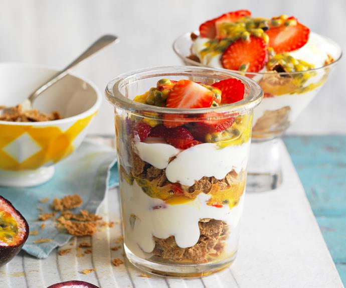 Strawberry and passionfruit breakfast trifle recipe | Australian Women ...