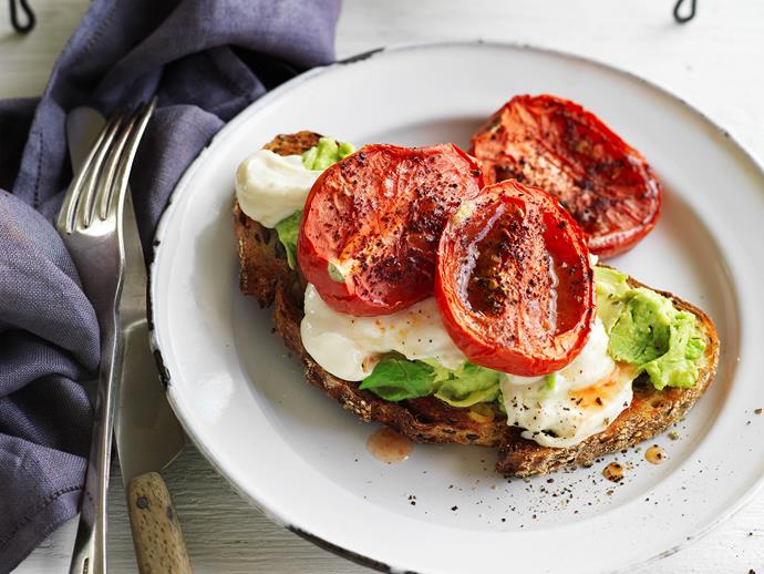 **[Toast with avocado, tahini and sumac tomatoes](https://www.womensweeklyfood.com.au/recipes/toast-with-avocado-tahini-and-sumac-tomatoes-13618|target="_blank")**

This healthy and delicious toast topping combination will leave you wanting savoury breakfasts every day. The combination of creamy smashed avocado, nutty tahini and roasted sumac tomatoes creates a beautiful meal.