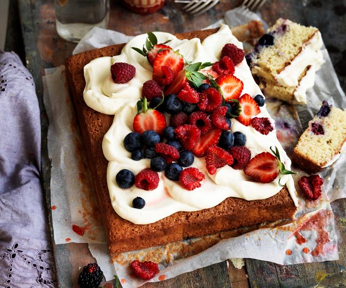 Berry and coconut TRES LECHES CAKE