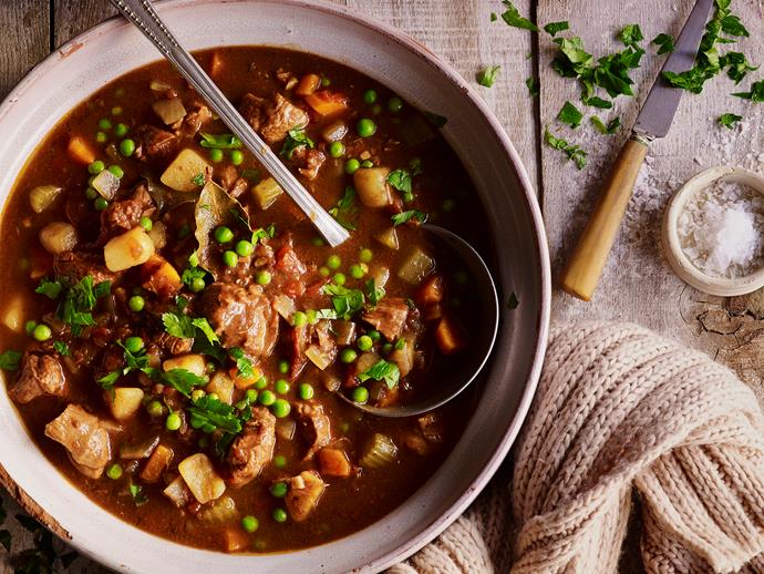 **Beef and vegetable soup**
<br><br>
Warm up the family with this hearty beef and vegetable soup on a cold winter's night.
<br><br>
***[Read the full recipe here](https://www.womensweeklyfood.com.au/recipes/beef-and-vegetable-soup-28653|target="_blank")***