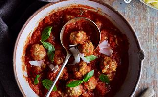 Sicilian meatballs in spicy tomato sauce