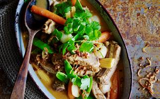 Red pork with lychee curry