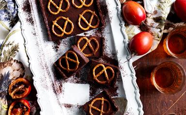 Chocolate and pretzel tart
