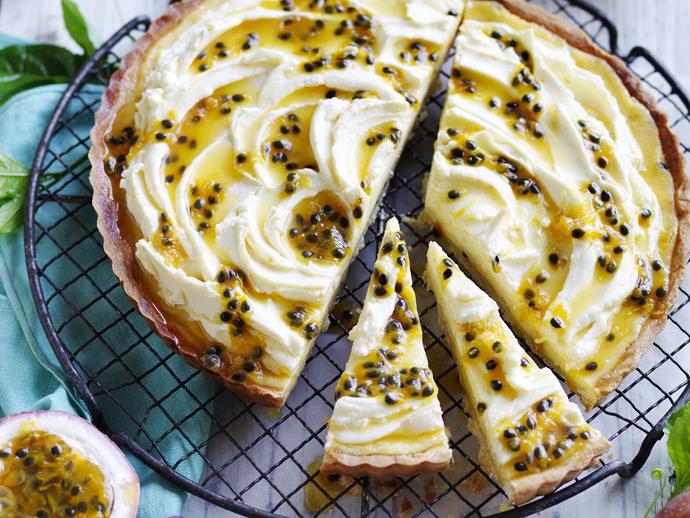 **[Passionfruit tart with orange mascarpone cream](https://www.womensweeklyfood.com.au/recipes/passionfruit-tart-with-orange-mascarpone-cream-26792|target="_blank")**

Indulge in this delicious tart complete with crumbly pastry, a creamy passionfruit filling and zesty orange mascarpone cream on top.