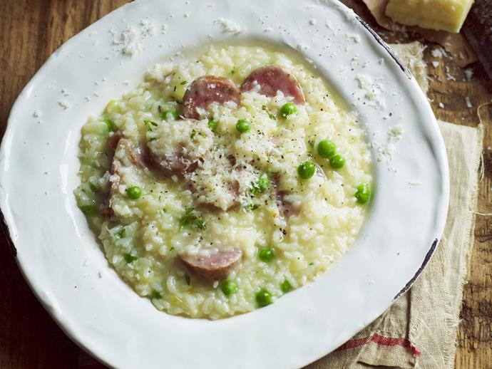 This savoury and deeply tasty [pork and fennel sausage risotto](https://www.womensweeklyfood.com.au/recipes/pork-and-fennel-sausage-risotto-17936|target="_blank") can be whipped up in a flash with this pressure cooker recipe. No need to stand around stirring, just get the dish underway and relax.