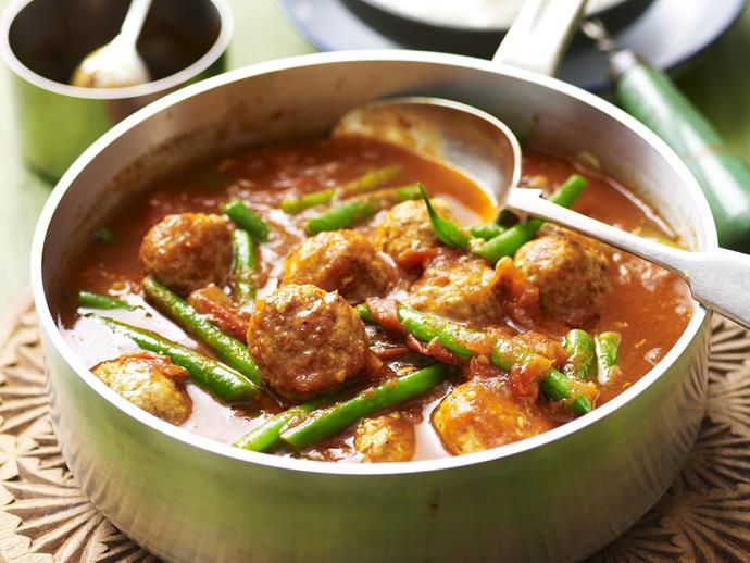 **[Pork meatball curry](https://www.womensweeklyfood.com.au/recipes/pork-meatball-curry-17018|target="_blank")**

This is a super quick dinner and a great one for lifting spirits mid-week, with tender pork meatballs in a mild curry sauce and just-cooked green beans.