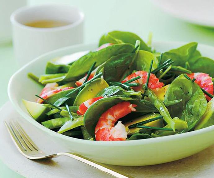 Prawn and avocado salad with ginger dressing
