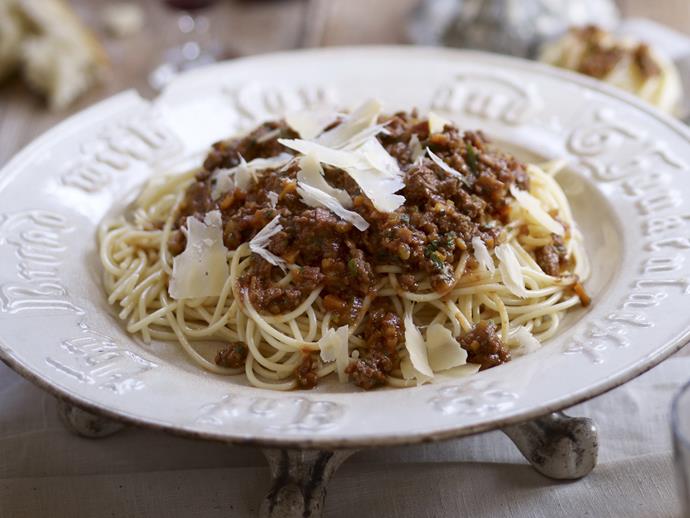 It feels a bit strange to include a [spaghetti bolognese](https://www.womensweeklyfood.com.au/recipes/spaghetti-bolognese-14353|target="_blank") recipe when talking about nostalgic dishes because this one is still in high rotation! But, would childhood dinners have been the same without a good old 'spag bol' gracing the kitchen table at least once a fortnight? Didn't think so.