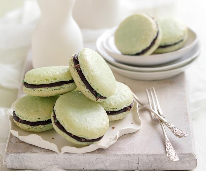 peppermint french macaroons