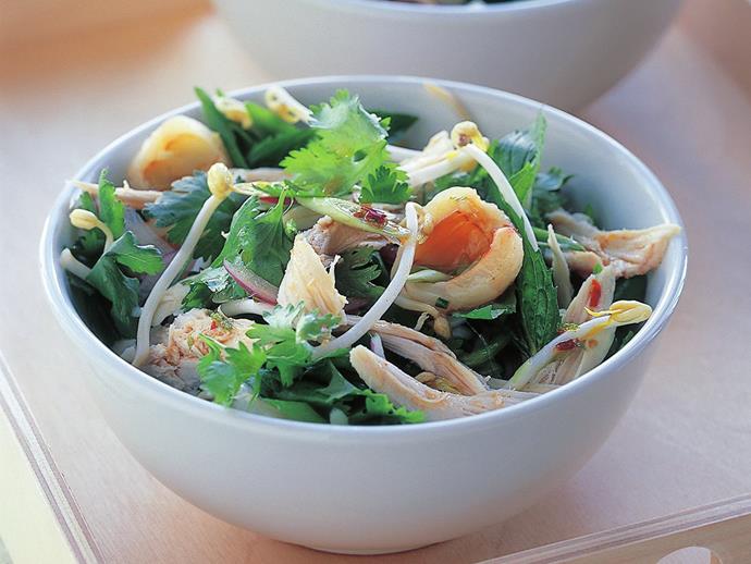 This herbaceous and light [Thai chicken and lychee salad](https://www.womensweeklyfood.com.au/recipes/thai-chicken-and-lychee-salad-6544|target="_blank") is a study in contrasts, of both flavour and texture; tender and crisp, sweet and spicy, it's got it all.