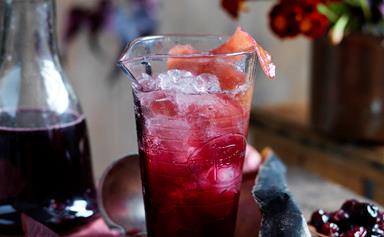 Crushed cherry cocktail or cordial