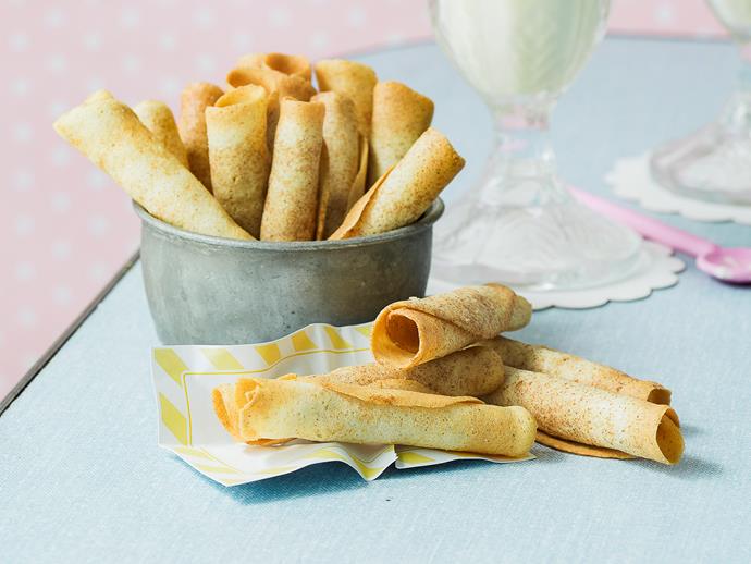 Enjoy these delightful cinnamon spiced [wafer roll biscuits](https://www.womensweeklyfood.com.au/recipes/wafer-roll-biscuits-28815|target="_blank"), delicious and perfect for any time of the day!