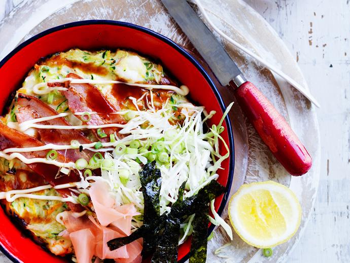 **[Prawn and vegetable Okonomiyaki - Japanese pancake](https://www.womensweeklyfood.com.au/recipes/prawn-and-vegetable-japanese-pancake-28870|target="_blank")**

This fresh and succulent prawn and vegetable Japanese pancake is perfect for dinner when you are short of time - quick and easy, yet packed full of fresh Asian flavours.