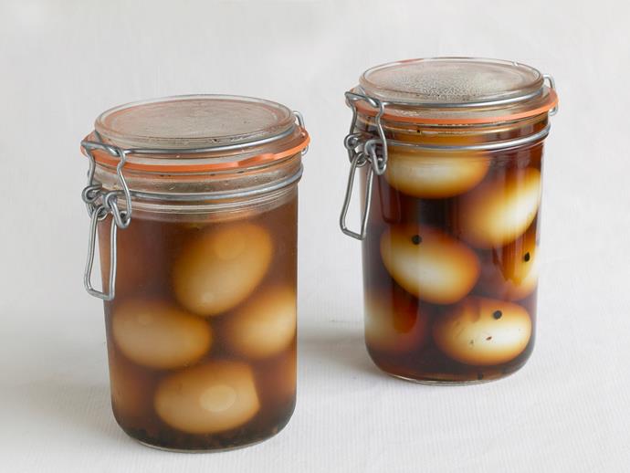 A classic snack, enjoy these [pickled eggs](http://www.womensweeklyfood.com.au/recipes/pickled-eggs-6555|target="_blank") on their own, as part of a picnic spread, or atop a sandwich with some sliced meat and vegetables.