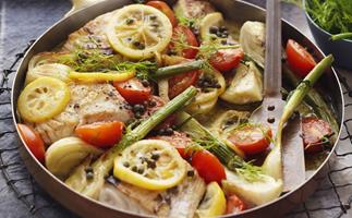 Fish with fennel, lemon and capers