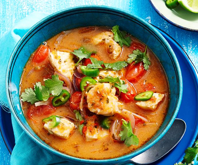 Mexican spicy fish soup