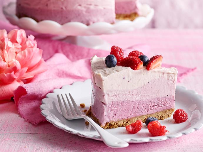 Satisfy your sweet tooth with this sweet and refreshing [berry ice-cream cheesecake](https://www.womensweeklyfood.com.au/recipes/berry-ice-cream-cheesecake-29015|target="_blank") - the perfect dessert for the warmer nights!