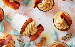 Banana, peanut butter and bacon cupcakes