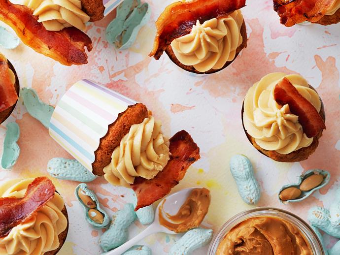 Sweet, salty, sticky and crunchy - these **[banana, peanut butter and bacon cupcakes](http://www.womensweeklyfood.com.au/recipes/banana-peanut-butter-and-bacon-cupcakes-29047|target="_blank")** are a little piece of heaven - the ultimate weekend treat!