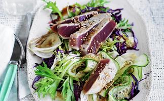 Tuna carpaccio with Asian salad