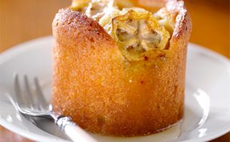 Feijoa and lemon syrup cakes