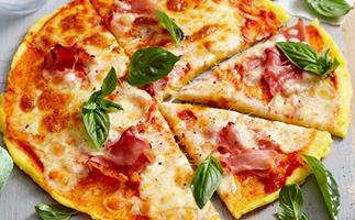 Polenta crust pizzas for $2.30 per serve