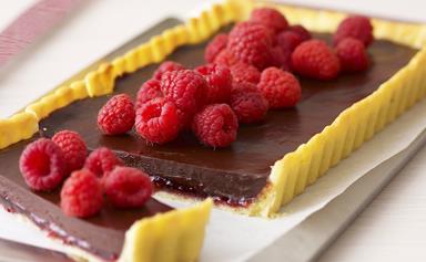 Chocolate raspberry tart