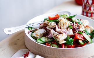 Barbecued squid salad