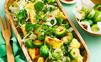 Polenta and brussels sprouts salad