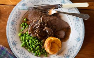 Pot-roast beef and Yorkshire puddings
