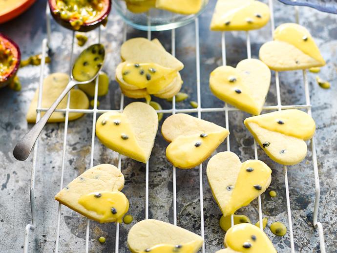 **[Passionfruit shortbread with passionfruit glaze](https://www.womensweeklyfood.com.au/recipes/passionfruit-shortbread-with-passionfruit-glaze-29205|target="_blank")**

Sweet, crumbly and glazed with the sweet tang of passionfruit. Perfect for morning or afternoon tea with the girls, and sweet treats for the kids.