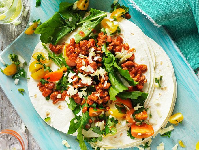 **[Rocket and tomato lamb burritos](https://www.womensweeklyfood.com.au/recipes/rocket-and-tomato-lamb-burritos-29246|target="_blank")**

A delicious light Mexican inspired meal for the whole family to enjoy putting together.