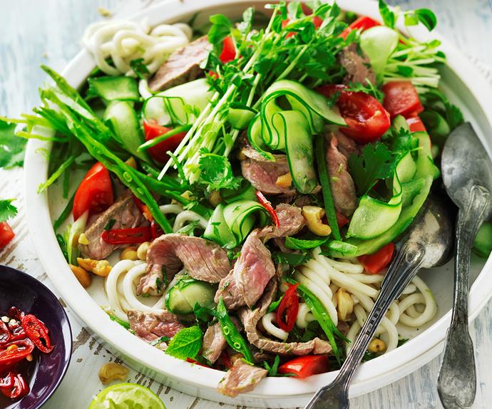 Lime and coriander beef salad