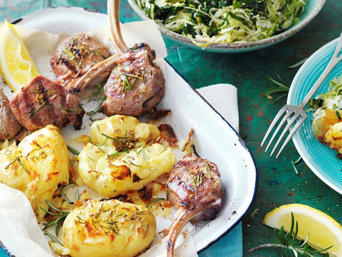 [Grilled lamb cutlets, shredded brussel sprout salad](https://www.womensweeklyfood.com.au/recipes/cutlets-with-smashed-potatoes-and-brussels-sprouts-salad-29287|target="_blank"), and crisp mashed potatoes make for a perfect midweek dinner for two. This recipe is suitable for diabetics.