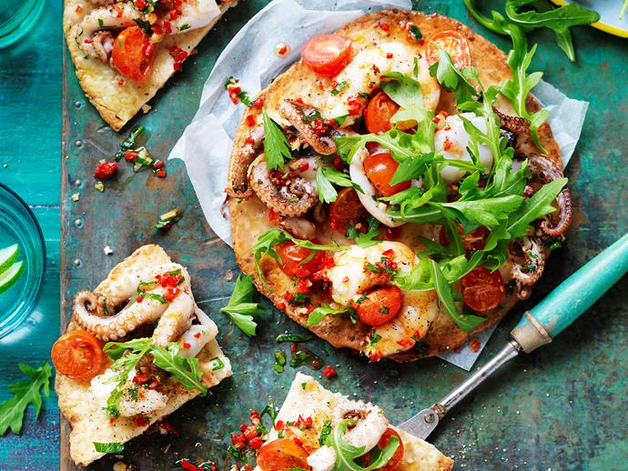 **[Wholegrain pizza marinara](http://www.womensweeklyfood.com.au/recipes/wholegrain-pizza-marinara-29295|target="_blank"):** Get a taste of the sea with this seafood delight. These mini marinara pizzas are absolutely delicious, and the wholegrain dough gives them a crisp, crunchy base.