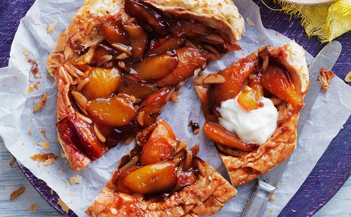 Nectarine and almond tarte tartin