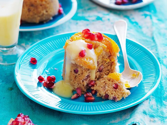**[Orange and pomegranate steamed puddings](https://www.womensweeklyfood.com.au/recipes/orange-and-pomegranate-steamed-puddings-29324|target="_blank")**

These tangy steamed puddings are a delightful after dinner treat. They can also be made ahead and reheated. And they are suitable for diabetics.