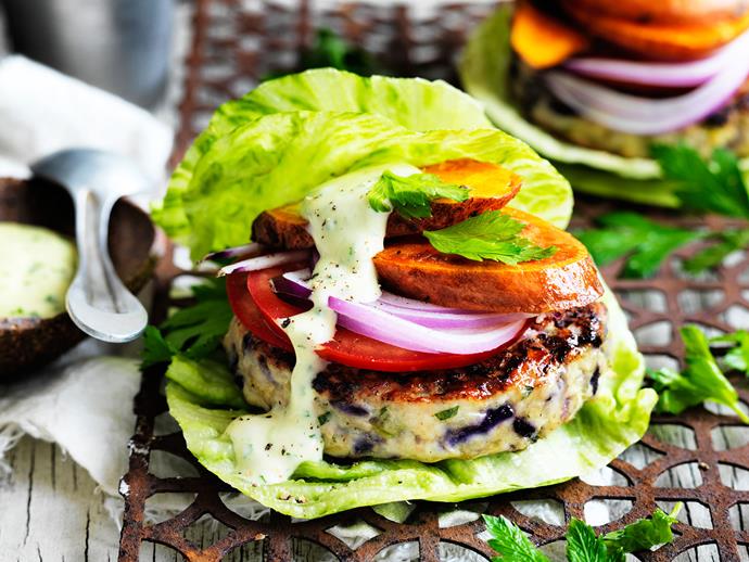 **[The green turkey burger](https://www.womensweeklyfood.com.au/recipes/the-green-turkey-burger-29400|target="_blank")**

Take this delicious lettuce wrapped burger to the next step and veg it up! Replace turkey patties with pan-fried haloumi or fried flat mushrooms.