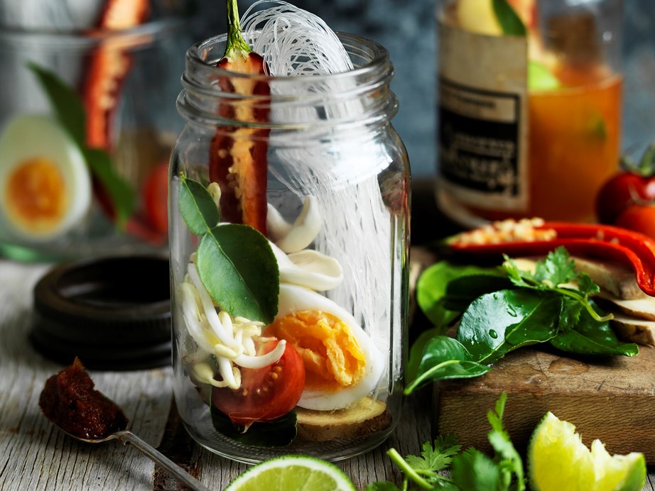 **[Asian noodle soup in a jar](https://www.womensweeklyfood.com.au/recipes/asian-noodle-soup-in-a-jar-29436|target="_blank")**, it's a whole-lot of flavour right in your hand.