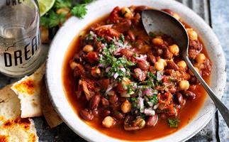 Chilli beans with chimichurri