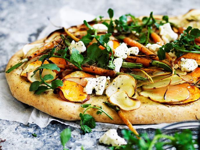 Eat your pizza and get your dose of nutrients while you're at it. This **[root vegetable tray pizza recipe](https://www.womensweeklyfood.com.au/recipes/root-vegetable-tray-pizza-29444|target="_blank")** is great for vegetarians and people who want a lighter dinner option.