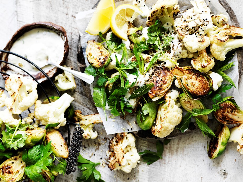 Don't forget to splash our **[roasted cauliflower and brussels sprouts](https://www.womensweeklyfood.com.au/recipes/roasted-cauliflower-and-brussels-sprouts-29472|target="_blank")** with the tangy tahini dressing. 