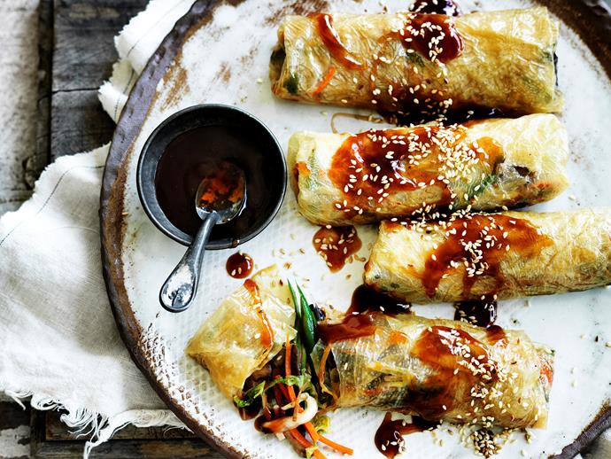 These delicious [vegetable bean curd rolls](https://www.womensweeklyfood.com.au/recipes/vegetable-bean-curd-rolls-29485|target="_blank") are so full of flavour. And they're completely meat free too!