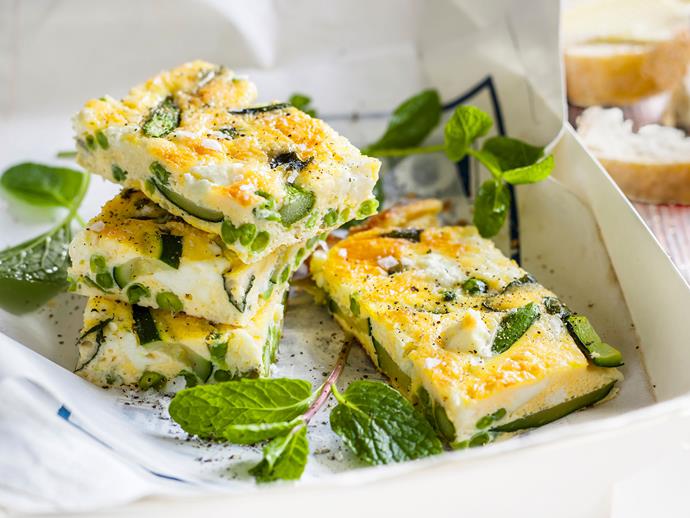 [Asparagus and feta frittata](https://www.womensweeklyfood.com.au/recipes/asparagus-and-fetta-frittata-29507|target="_blank")
