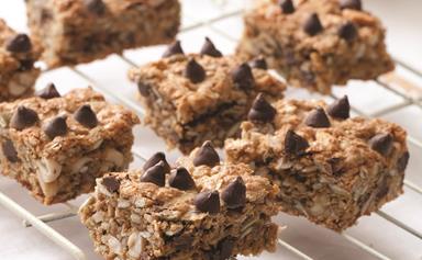 Chocolate, quinoa, seeds and nut snack bars