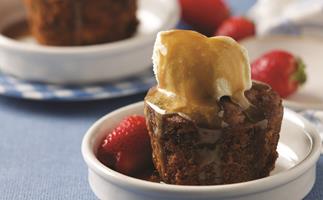 Quinoa sticky date puddings with caramel sauce