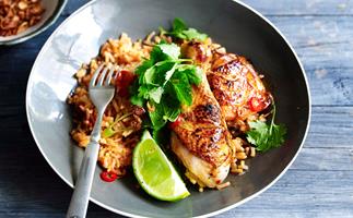 Grilled lemongrass chicken with tomato rice