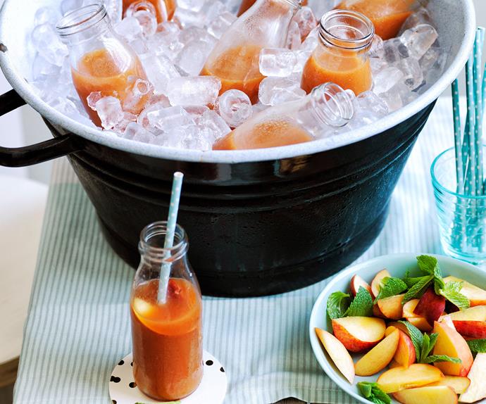 Peach-ginger punch with rye recipe